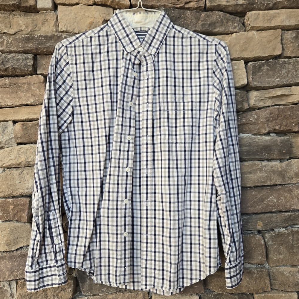 Express Gray/Blue Button Down